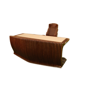 Conjunto de Escritorio y Silla Ejecutiva Moderna, Impermeable, Ecológica, con Superficie de Madera con Diseño 3D, para Sala de Estar - Product Image 3