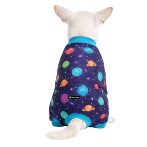 Pyjama pour chien imprimé planètes et espace, vêtements de nuit doux et extensibles pour animaux de compagnie, respirants et confortables, pour toutes les saisons, pour chiens de petite et moyenne taille, vêtements d'intérieur - Product Image 2