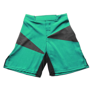 Pantalones Cortos Unisex Verdes para Artes Marciales Mixtas, de Secado Rápido, Poliéster, Diseño con Bloques de Color, Corte Regular para Adultos - Product Image 3