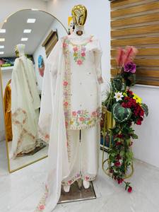 LAUNCHED NEW DESIGNER MODERN SALWAR KAMEEZ for WOMEN PARTY WEAR with EMBOSED WORK QUICK DRY ALL SEASONS - Product Image 6