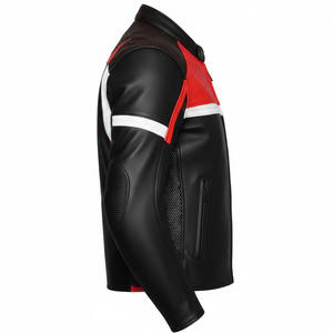 Blouson de moto en cuir personnalisé par le fabricant, imperméable, respirant, grande taille, unisexe, course, noir, sport, auto, OEM, moto - Product Image 3