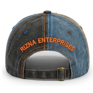 Gorra de Béisbol RIZNA de Mezclilla Twill, 6 Paneles, Ajustable, Unisex, Estilo Casual Vintage, Lavada, con Logotipo Bordado en 3D en el Panel Frontal, Azul, Algodón, Metal - Product Image 5