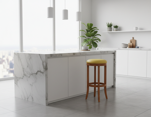 Table basse moderne en bois de caoutchouc avec base ronde pour le salon - Product Image 6