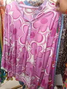 Blusa de Satén con Estampado de Estrellas Vintage, Corte Regular, Transpirable, con Botones, Mangas Abullonadas, para Mujer, Multicolor, para Fiesta - Product Image 5