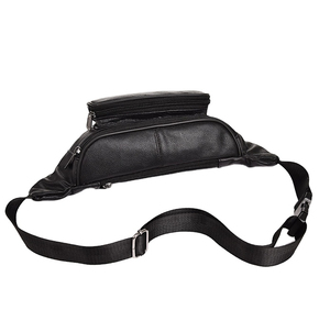 Sac banane unisexe en cuir PU vintage tendance avec fermeture éclair, noir, pour usage quotidien décontracté - Product Image 5