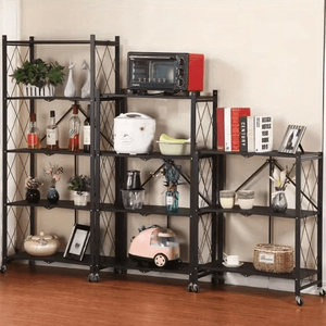 Carrito de Utilidad Plegable de Alta Resistencia con 4 Niveles y Ruedas para Cocina, Garaje, Sala de Estar, 1 Unidad - Product Image 4