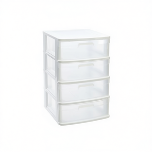 Cajonera SENA de 4 Cajones, Carro de Almacenamiento de Plástico Color Blanco con 4 Cajones - Product Image 1