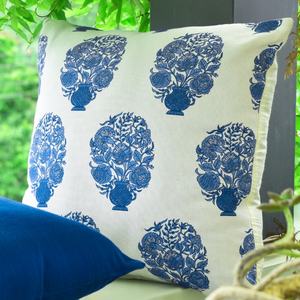 Natural <b>Linen</b> Pillow Cover Cushion Case Hand-Block Printed Cotton with Zipper Closure Home Decor Hotel Use Christmas Inspired - Product Image 4