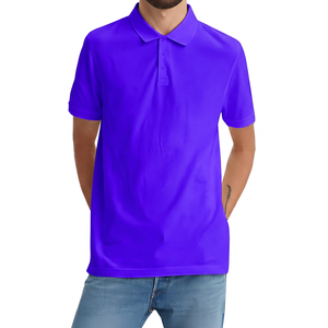 Polo à manches courtes pour homme, couleur unie, tissu en coton décontracté, respirant, coupe classique, design boutonné - Product Image 4