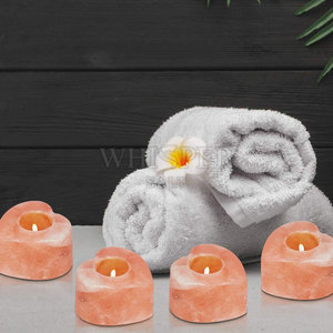 Whisper Salt High Quality <b>Top</b> A+ Grade Carved Real Touch Salt Candle Holder Set Natural Stone Modern Style <b>Table</b> Decoration - Product Image 5