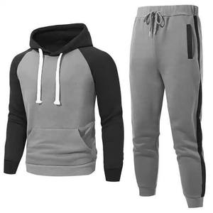 Ensemble de survêtement décontracté pour homme, bleu et blanc, à capuche, manches longues, avec cordon de serrage, pour l'automne - Product Image 5