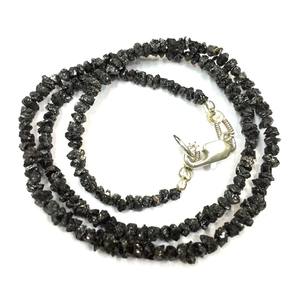 สร้อยคอเม็ดเพชรดิบสีดำธรรมชาติ 100% ขนาด 2 ถึง 3 มม. แบบเจาะรู ราคาถูกที่สุด เม็ดเพชรดิบ 20 นิ้ว - Product Image 3