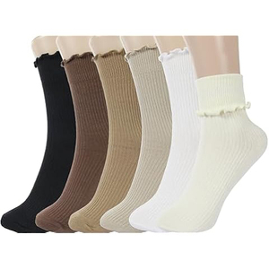 Chaussettes courtes de haute qualité, couleur unie, en coton fin tricoté, pour usage quotidien, été, gris, blanc, noir. - Product Image 5
