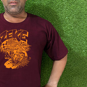 T-shirt Ringer en Coton DTG Personnalisé avec Logo Imprimé de Haute Qualité pour Hommes, Coupe Oversize, Col Rond, Style Streetwear pour Garçons - Product Image 4