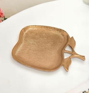 ถาดผลไม้โลหะทำมือพร้อมลายใบไม้แกะสลัก สำหรับมอบเป็นของขวัญและเสิร์ฟ - Product Image 2