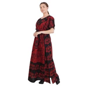 Robe de nuit maxi en coton imprimé pour femme, style kaftan - Product Image 1
