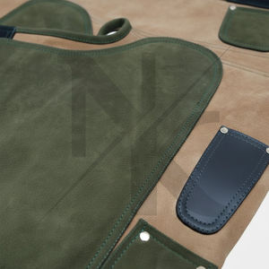 Tablier de fermeur en cuir véritable de qualité supérieure, ergonomique, avec fermeture à boucle et genouillères renforcées - Product Image 6