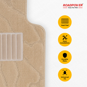 ROADPOWER (RP-MAT-188) Universal 5-Piece Premium Carpet Car <b>Floor</b> Mats For Front And Rear <b>Seats</b> Protects Vehicle From Dirt - Product Image 5