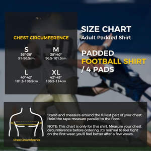 Maillot de football rembourré pour hommes adultes, protection de poitrine côtelée, sous-vêtement de compression, protection dorsale pour le rugby et le lacrosse - Product Image 6