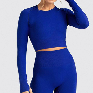 Conjuntos Deportivos para Mujer con Estampado de Logo en la Parte Delantera, Ropa de Yoga de 2 Piezas, Conjuntos de Gimnasio sin Costuras, Muestra Gratis, Alta Calidad - Product Image 4