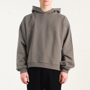 Sudadera con Capucha de Corte Cuadrado para Hombre, Azul Marino, Algodón, Felpa Francesa, con Bolsillo Delantero y Estampado de Letras Blancas - Product Image 5