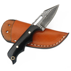Couteau EDC à lame fixe en acier Damas forgé à la main, couteau compact de 4 pouces avec étui, couteau de poche à lame fixe - Product Image 5