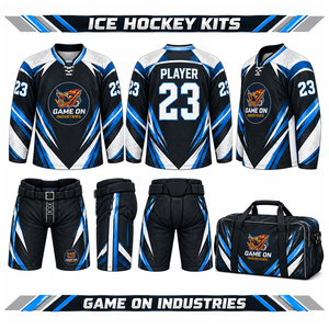 Ensemble de maillot de hockey sur glace, kit uniforme complet, tenue d'équipe professionnelle, maillot en polyester respirant, pantalon, chaussettes, personnalisation OEM ODM, vente en gros - Product Image 1