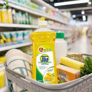 Liquide vaisselle au citron |   Détergent puissant pour la cuisine, nettoyant à haute mousse pour la vaisselle, les ustensiles et les casseroles, 500 ml, en vrac - Product Image 3