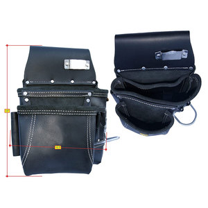 Heavy Duty Top Grain Leather <b>Tool</b> <b>Belt</b> 18 Pockets Hammer Holder Tape Clip - Product Image 6