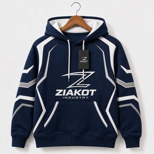 เสื้อฮู้ดสปอร์ตสีกรมท่า-ขาว-เทา แบบเย็บตามสั่งจาก ZIAKOT INDUSTRY ขายส่งโดยตรง - Product Image 1