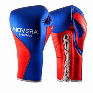 Gants de boxe en crin de cheval de haute qualité, en cuir véritable, à lacets, pour Sanda, Kickboxing, Muay Thai, entraînement et sparring, disponibles en 8oz - Product Image 5