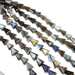 Natural Flashy Labradorite Faceted Triangle Carved Gemstone Beads 12x10mm Labradorite Loose Beads For Jewelry Making Wholesale - Product Image 5