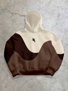 Sweat à capuche streetwear oversize de qualité supérieure, coupe et couture ondulées, en molleton 100% coton épais 350 GSM, pour hommes, vente en gros - Product Image 2
