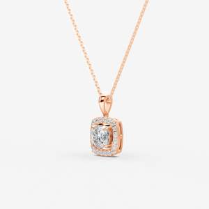 Nouveau Pendentif Solitaire Hight Halo Cushion en Or Jaune 18K, Meilleure Vente, Bijou de Mariage et de Fête, Pendentif Moissanite - Product Image 4