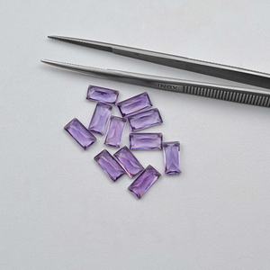 6x12mm amatista brasileña Natural corte princesa Baguette piedra facetada pulida piedras preciosas sueltas para proveedor de fabricación de joyas - Product Image 2