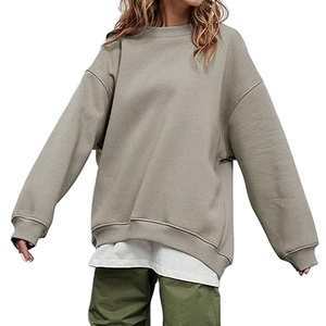 Casual Oversized Pullover Shoulder Fleece Woven Sweatshirt Hoodies Activewear Workout Wholesale Baggy Winter Autumn Loose Tops - Product Image 5