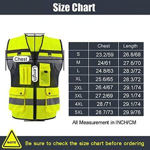 Gilet de sécurité réfléchissant unisexe haute visibilité avec poches et fermeture éclair, respirant, combinaison haute visibilité, gilet réfléchissant - Product Image 5