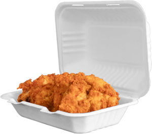 <b>Heavy</b>-<b>Duty</b> Waterproof Clamshell Takeout Containers Compostable Bagasse Food <b>Boxes</b> Lids Disposable To-Go Lunch Salad Meal Prep - Product Image 1