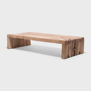 Mesa de Centro Rústica de Madera de Olmo Reciclada, Muebles Hechos a Mano Estilo Granja, Mesa de Madera Natural Vintage para Sala de Estar - Product Image 2