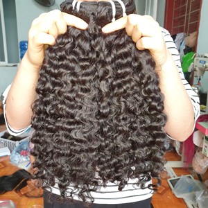 Mixed Length 10-30\" Natural Black Remy Hair Weft Double Drawn Eurasian Curl Bundles Full End No <b>Tangle</b> - Product Image 3