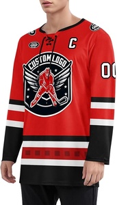 Nouvelle arrivée, uniforme d'entraînement de hockey sur glace professionnel respirant, sublimé, personnalisé pour l'équipe, 100% polyester, maillots confortables - Product Image 4
