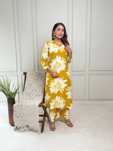 Traje Tradicional Indio Personalizable para Mujer, Salwar Kameez Listo para Usar, Estilo Dhoti, Pantalón Natural Pakistaní, Especial para Eid y Ramadán - Product Image 6