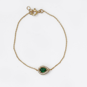 Gold Plating Pear Cut Emerald <b>Bracelet</b> for Bezel Setting Women Fine Unisex Engagement Jewelry Adjustable Cuff <b>Bracelet</b> Gift Bulk - Product Image 1