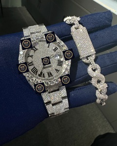 Reloj Imperial Jewels de Lujo Estilo Hip Hop, Completamente Adornado con Moissanita, Mecánico Automático, de Acero Inoxidable, con Esfera de Cristal y Números Romanos - Product Image 1