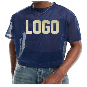 Camiseta de Fútbol Americano Vintage para Hombre, Estilo Oversize, Negra, de Lujo, con Malla, 100% Algodón, Estilo Urbano, Transpirable - Product Image 3