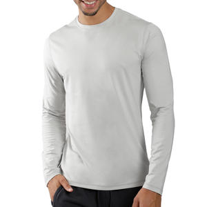 T-shirt à manches longues pour homme, coupe classique, doux, respirant, de haute qualité, style sport, manches longues, uni, nouveau style - Product Image 6