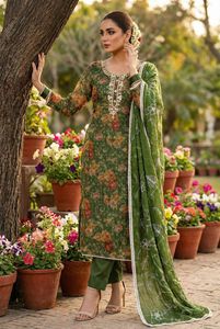 Pure Organza Banarasi Digital <b>Suit</b> Set with Handwork Dupatta <b>Fancy</b> Work Heavy Santoon Bottom Ethnic Wedding Party Wear Outfit - Product Image 6