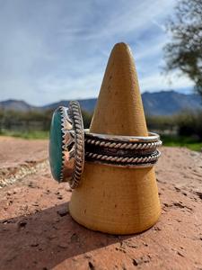 Teardrop Kingman <b>Turquoise</b> <b>Ring</b> Handmade Sterling Silver Size 12 Southwestern Boho Statement Jewelry Artisan Gift for Her - Product Image 3