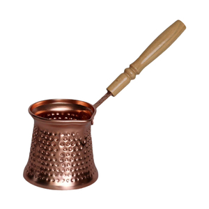 Cafetière turque artisanale en cuivre massif martelé, style vintage, pour cuisinière, Cezve Ibrik avec poignée en laiton, authentique - Product Image 4
