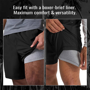 Pantalones Cortos Deportivos 2 en 1 de Máxima Durabilidad y Ajuste Relajado para Hombre, Estilo Vintage Versátil, Pantalones Cortos para Correr, Trotar y Hacer Ejercicio Más Vendidos - Product Image 6